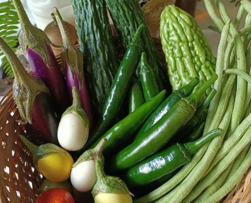 a basket of fresh vegetables